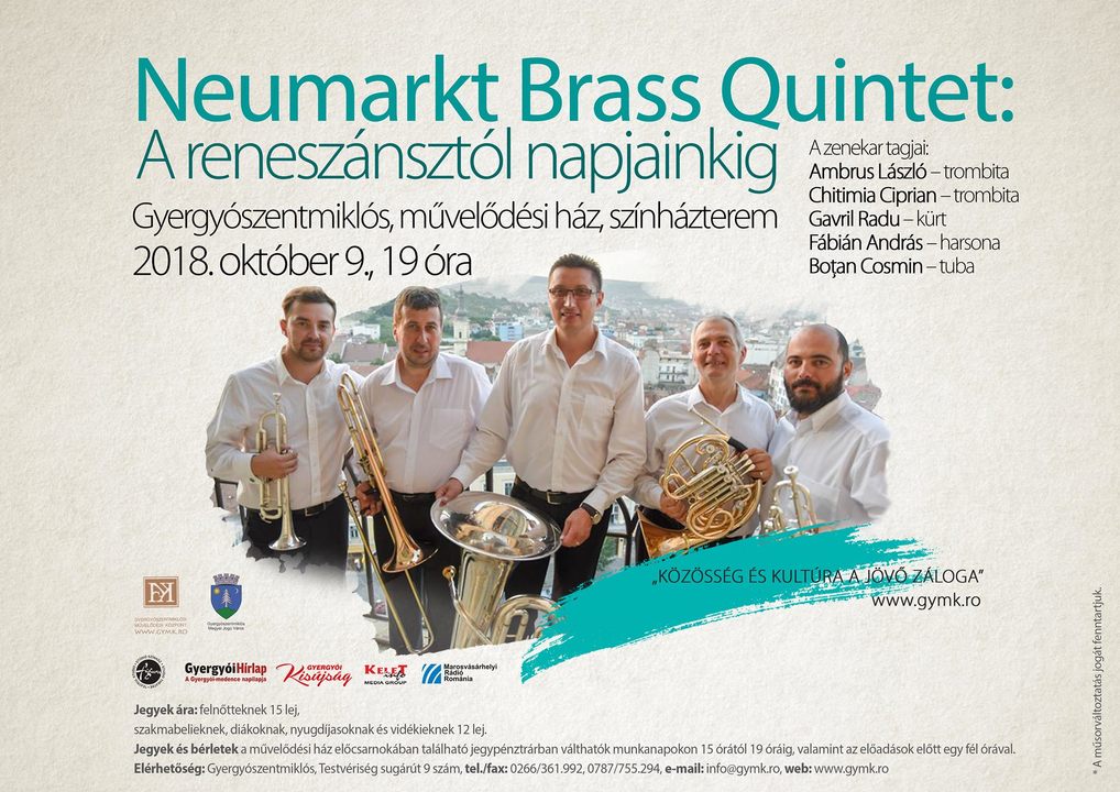 Neumarkt Brass Quintet: A reneszánsztól napjainkig
