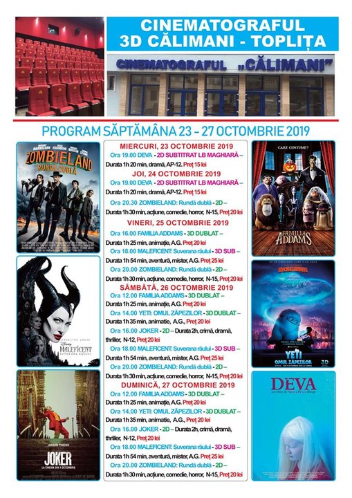 Program Cinema 3D "Călimani" Toplița
