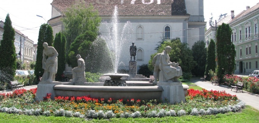 The bronze statue of Balázs Orbán