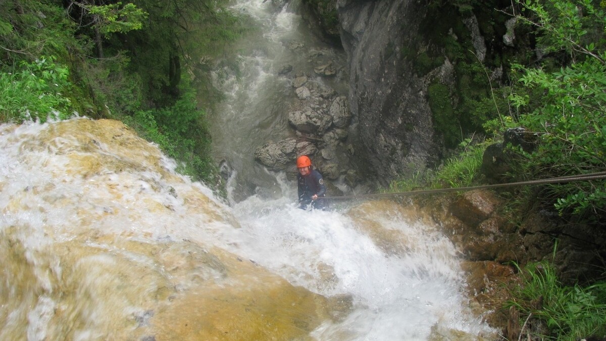 Canyoning at the Alb Creek Waterfall