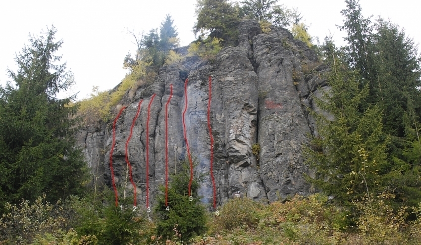Climbing routes - Toplita Tarniţa Faleză no. 1